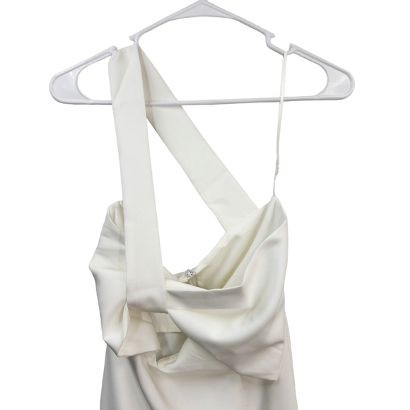 Vesper Women's Petite White One Shoulder Maxi Dress - 4 - Picture 2 of 6